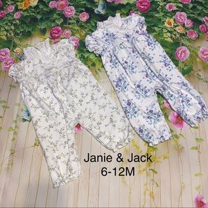 2 Janie & Jack Baby Girl Cotton Floral Coveralls